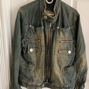 DISTRESS DENIM JEAN JACKET from LONDON by RALPH GLADEN